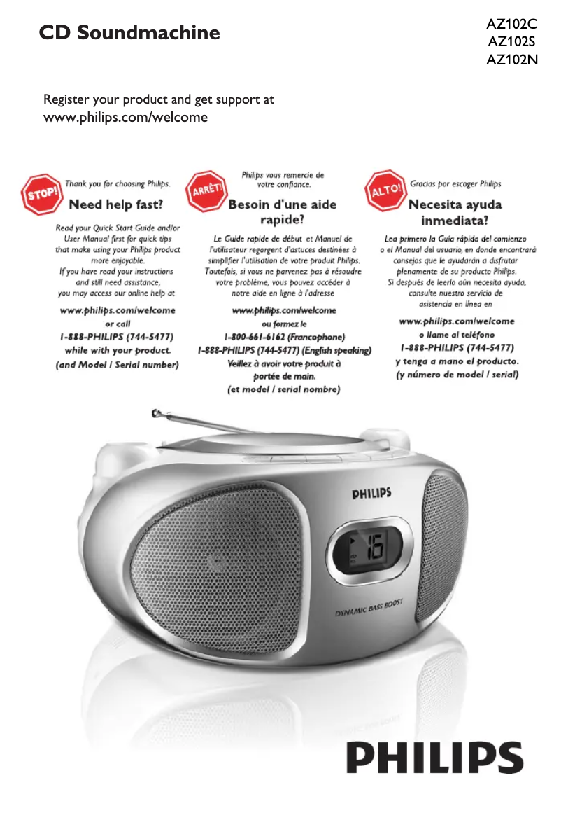 Page n°1 - Manuel utilisateur Philips AZ102S