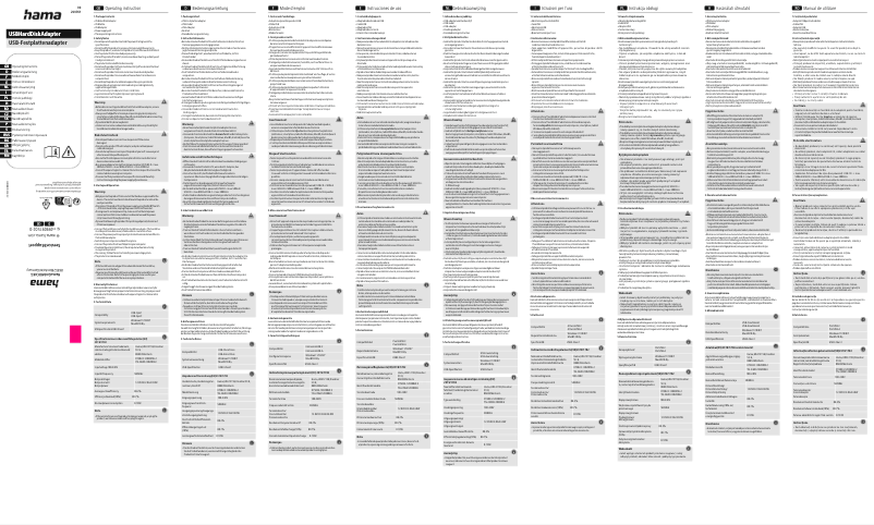 Page n°1 - Manuel utilisateur Hama 0020076