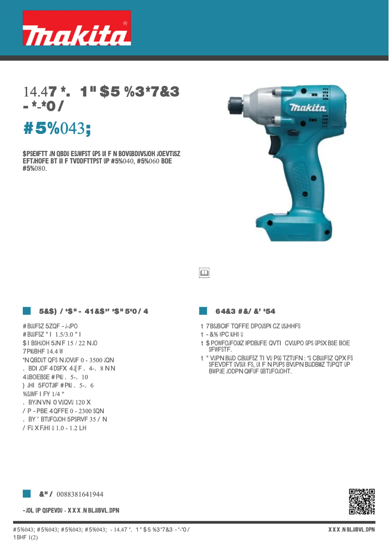 Image de la première page du manuel de l'appareil BTD043Z