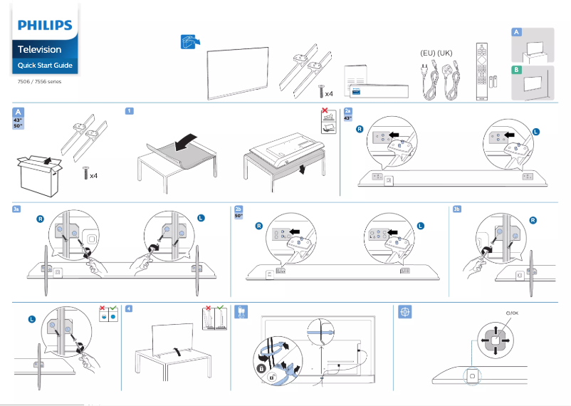Page 1 de la notice Guide de démarrage rapide Philips 50PUS7506