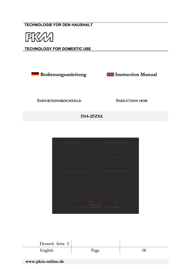 Page 1 de la notice Manuel utilisateur PKM IN4-2FZSA