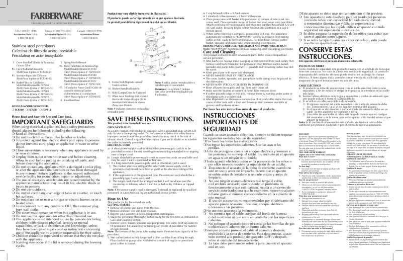 Página 1 del manual Manual de usuario Farberware FCP280