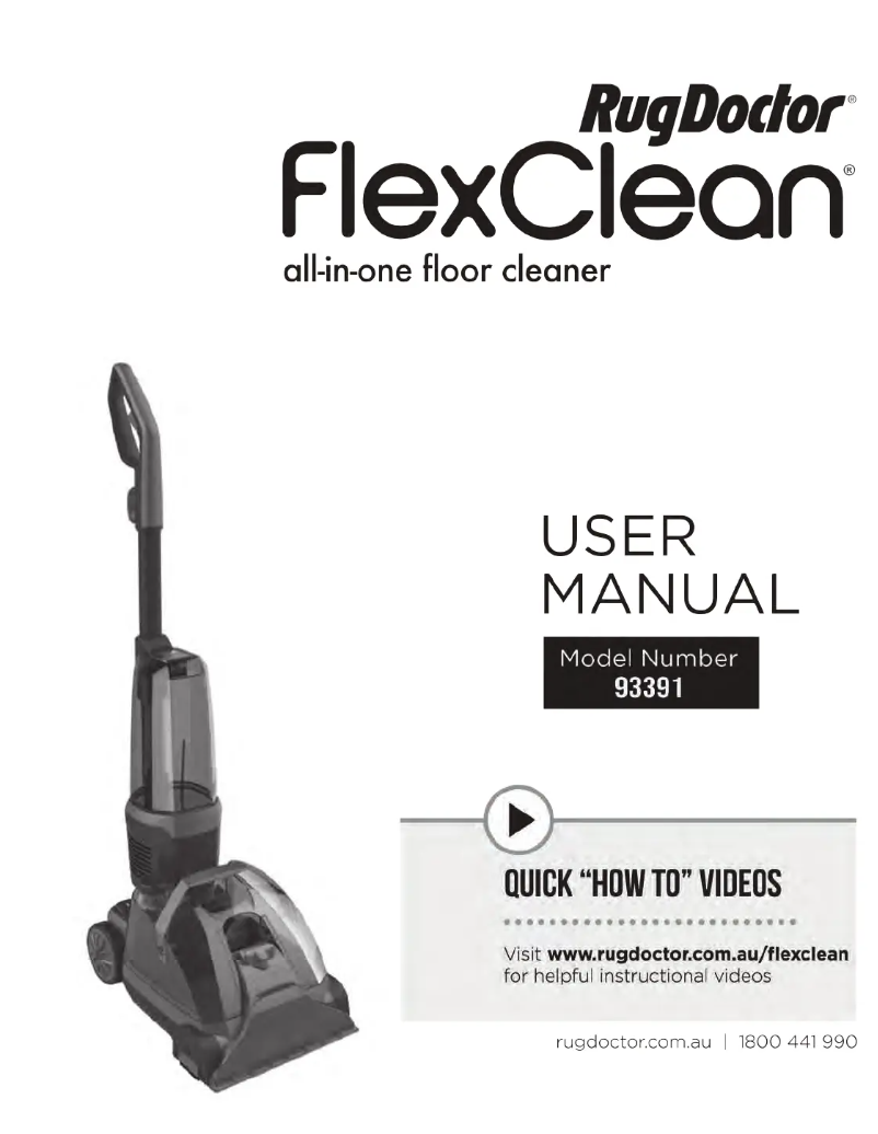 Imagen de la primera página del manual del dispositivo FlexClean 93391