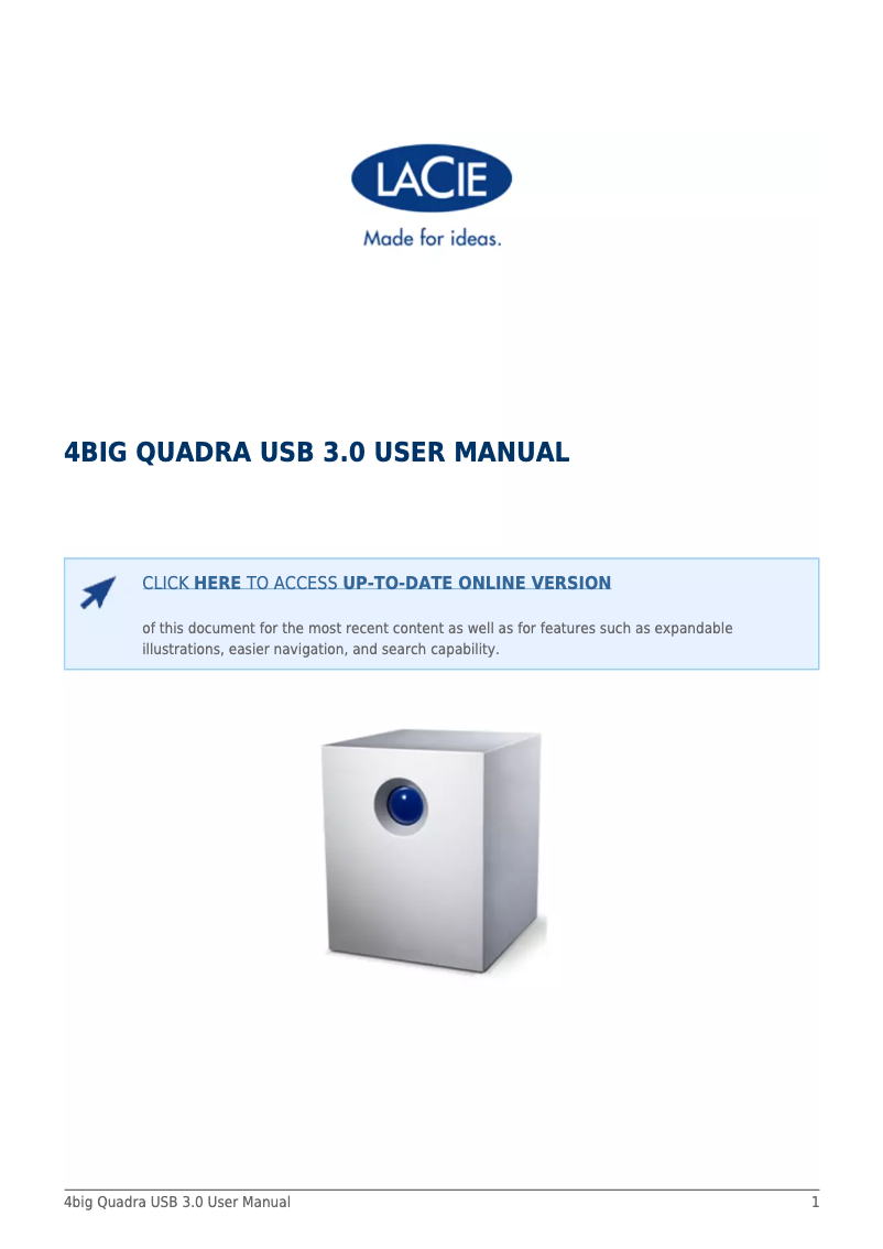 Página 1 del manual Manual de usuario LaCie 4big Quadra USB 3.0