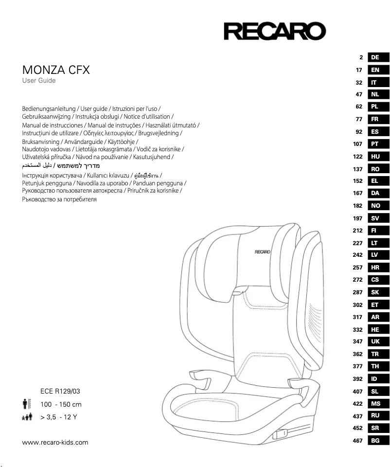 Imagen de la primera página del manual del dispositivo Monza CFX