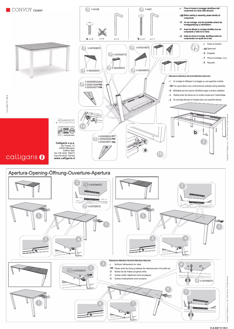 Image de la première page du manuel de l'appareil CS-4047-MST