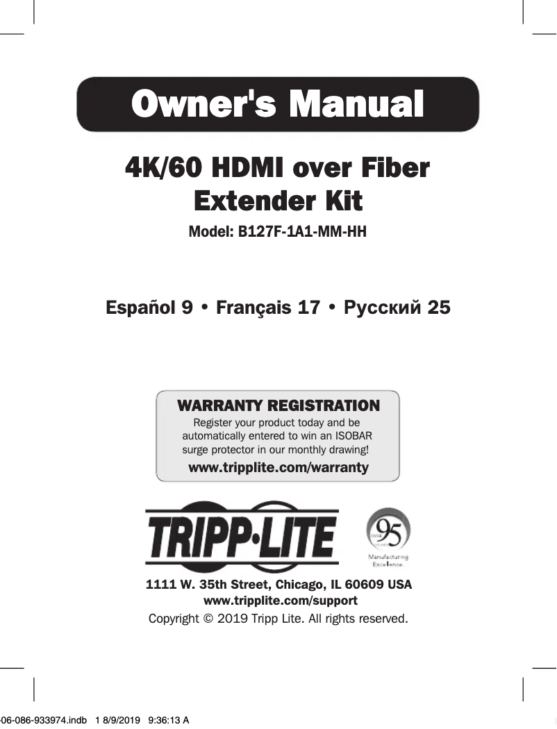 Image de la première page du manuel de l'appareil B127F-1A1-MM-HH