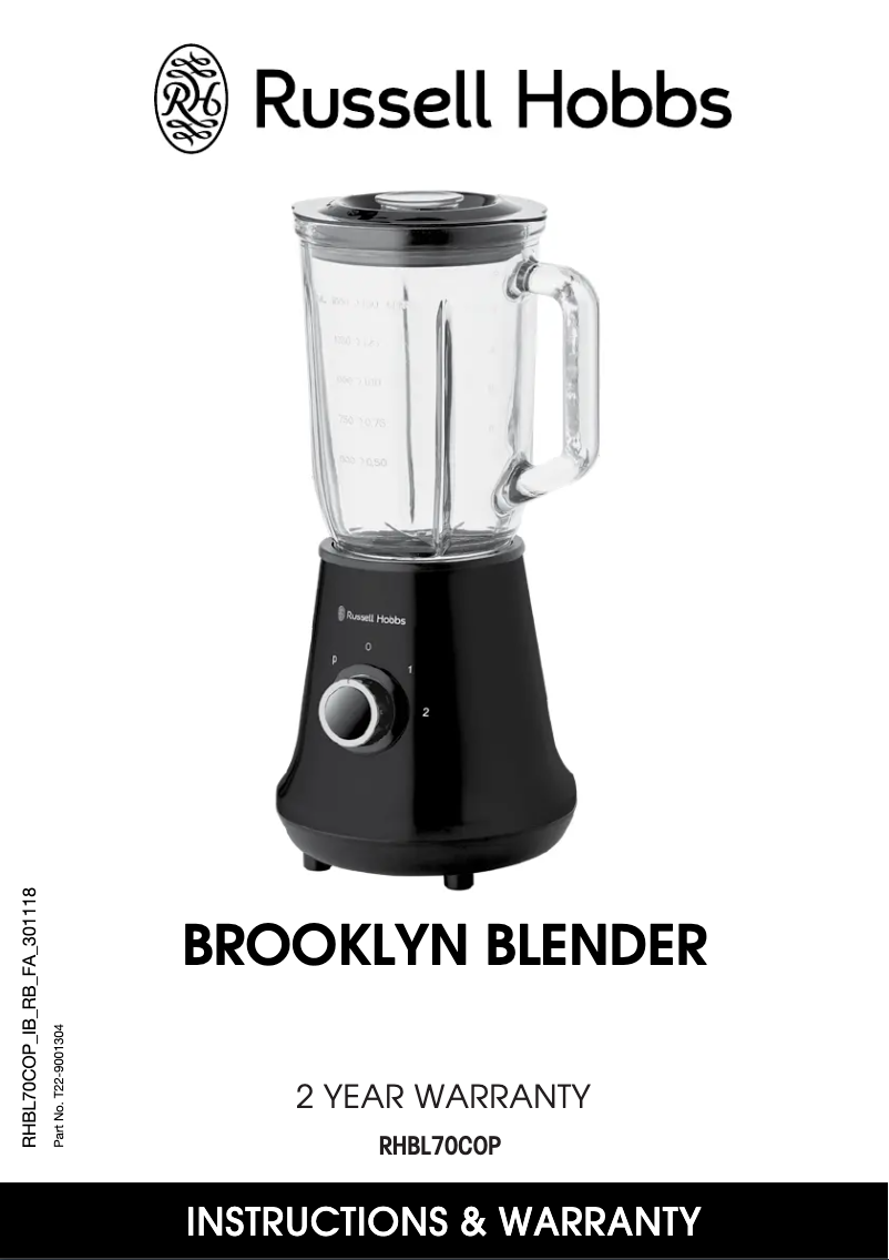 Image de la première page du manuel de l'appareil Brooklyn RHBL70COP