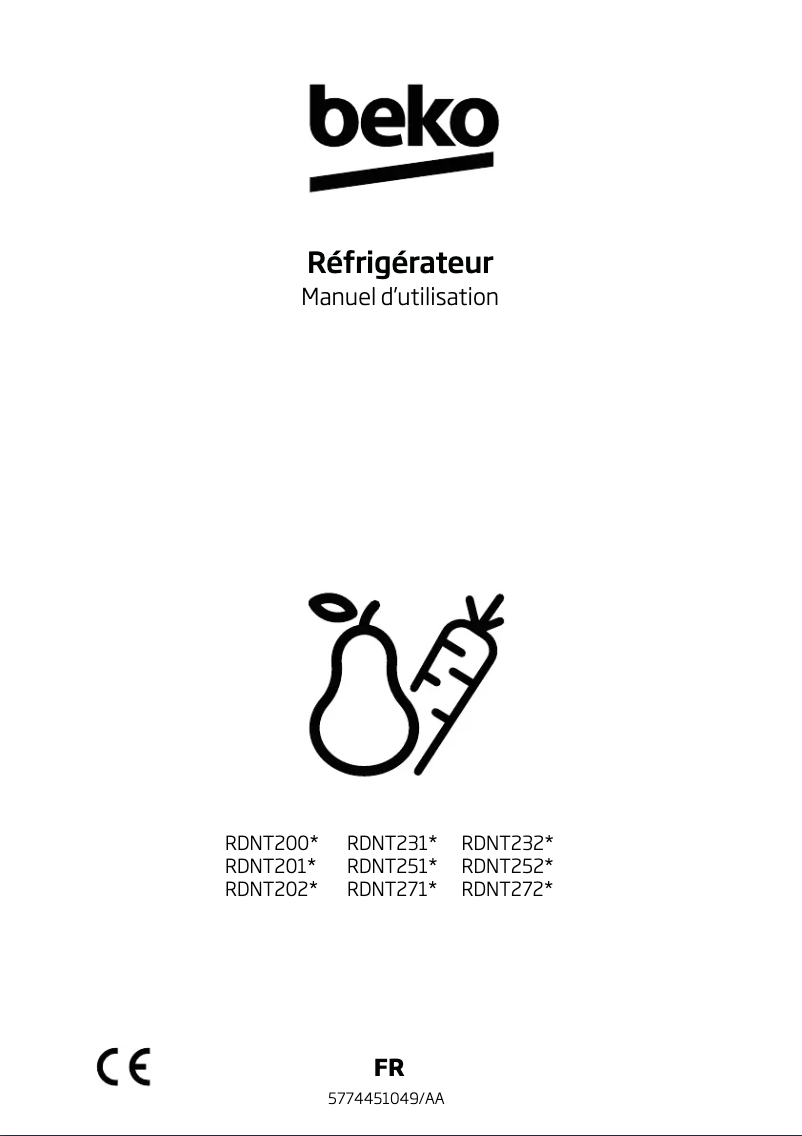 Image de la première page du manuel de l'appareil RDNT271I30XBN