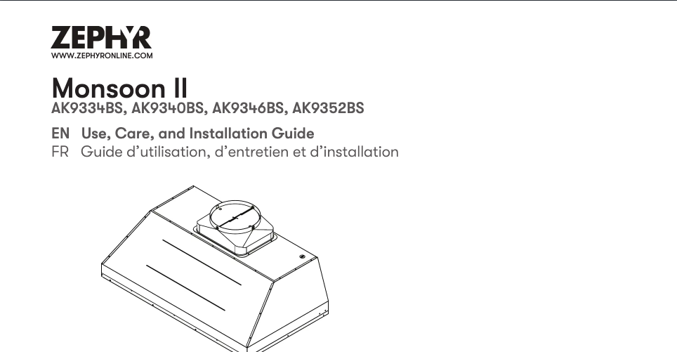 Page 1 de la notice Manuel utilisateur Zephyr Monsoon II AK9346BS