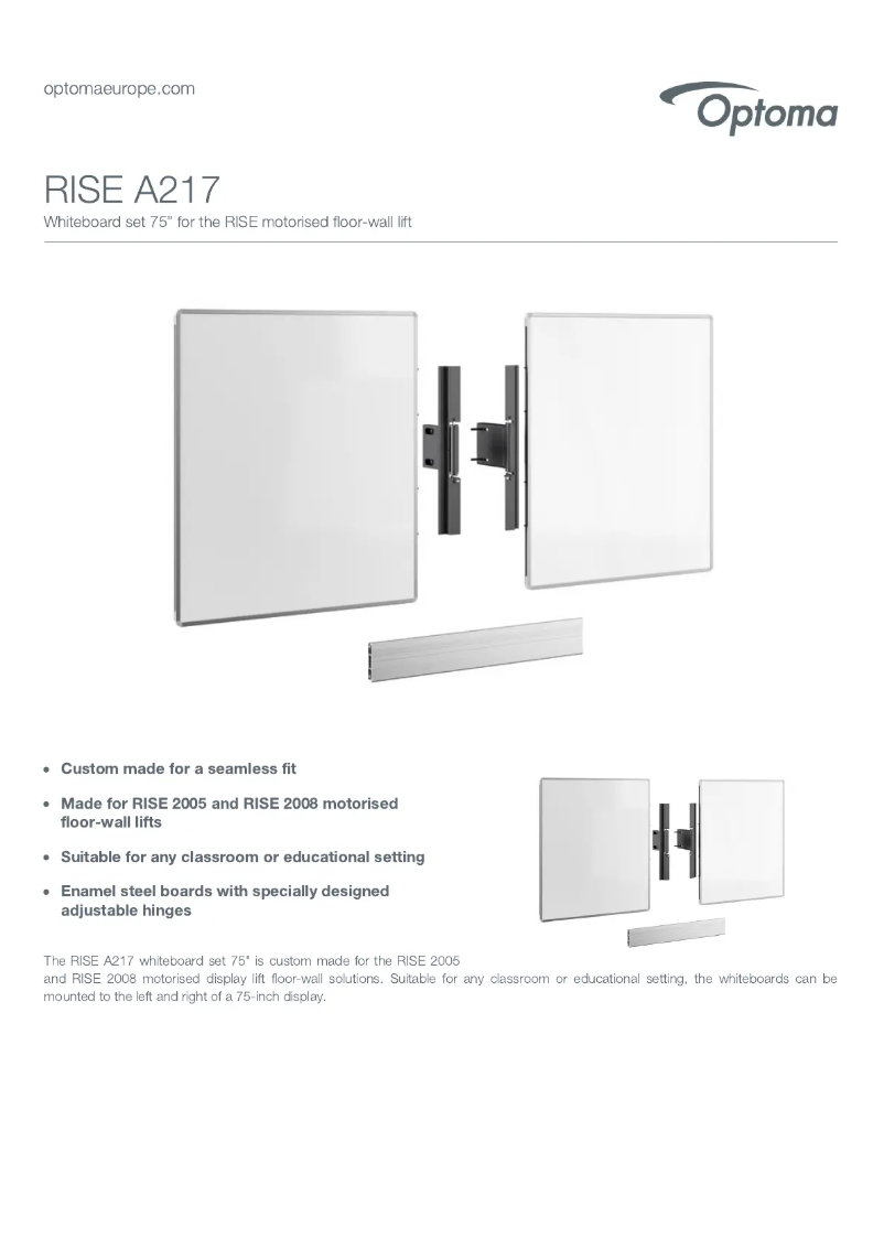 Page n°1 - Fiche technique Optoma RISE A217