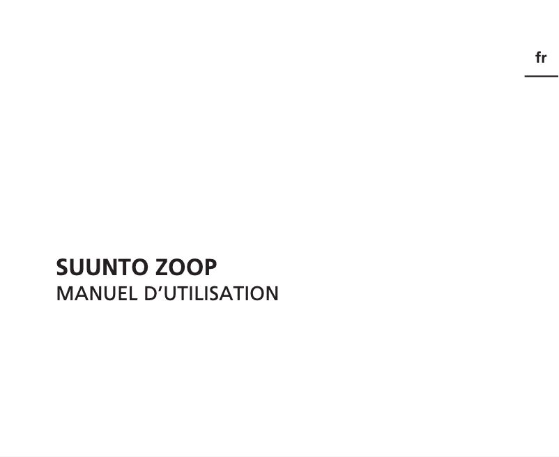 Página 1 del manual Manual de usuario Suunto Zoop