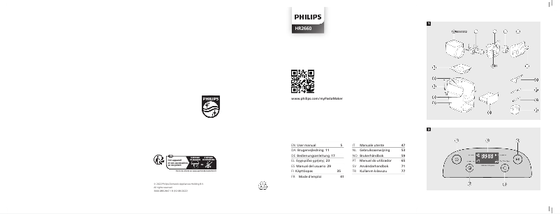 Page 1 de la notice Manuel utilisateur Philips HR2660
