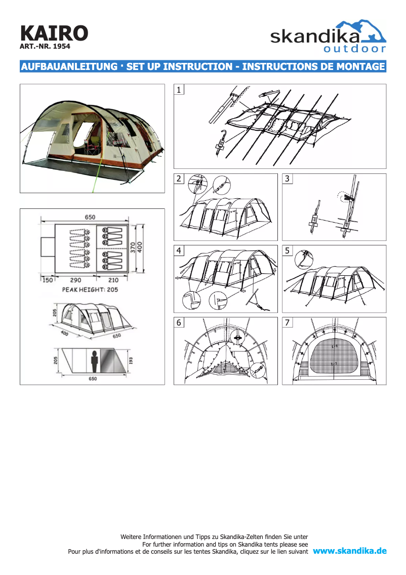Page n°1 - Manuel utilisateur Skandika Kairo