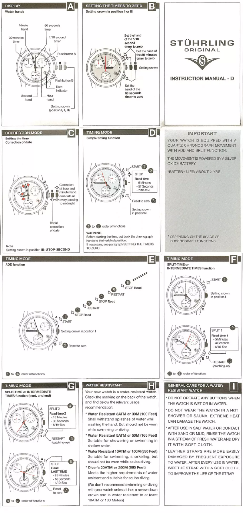 Image de la première page du manuel de l'appareil D