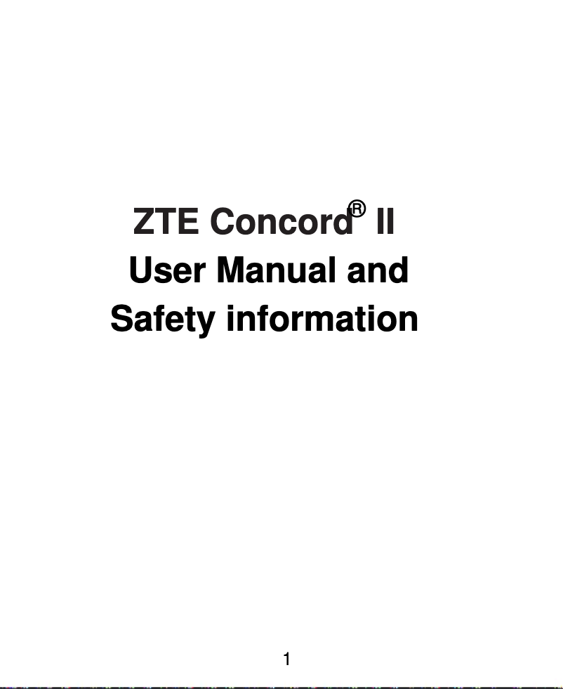 Page 1 de la notice Manuel utilisateur ZTE Concord II