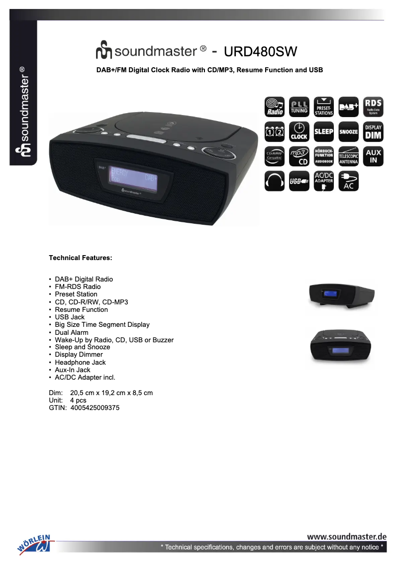 Image de la première page du manuel de l'appareil URD480