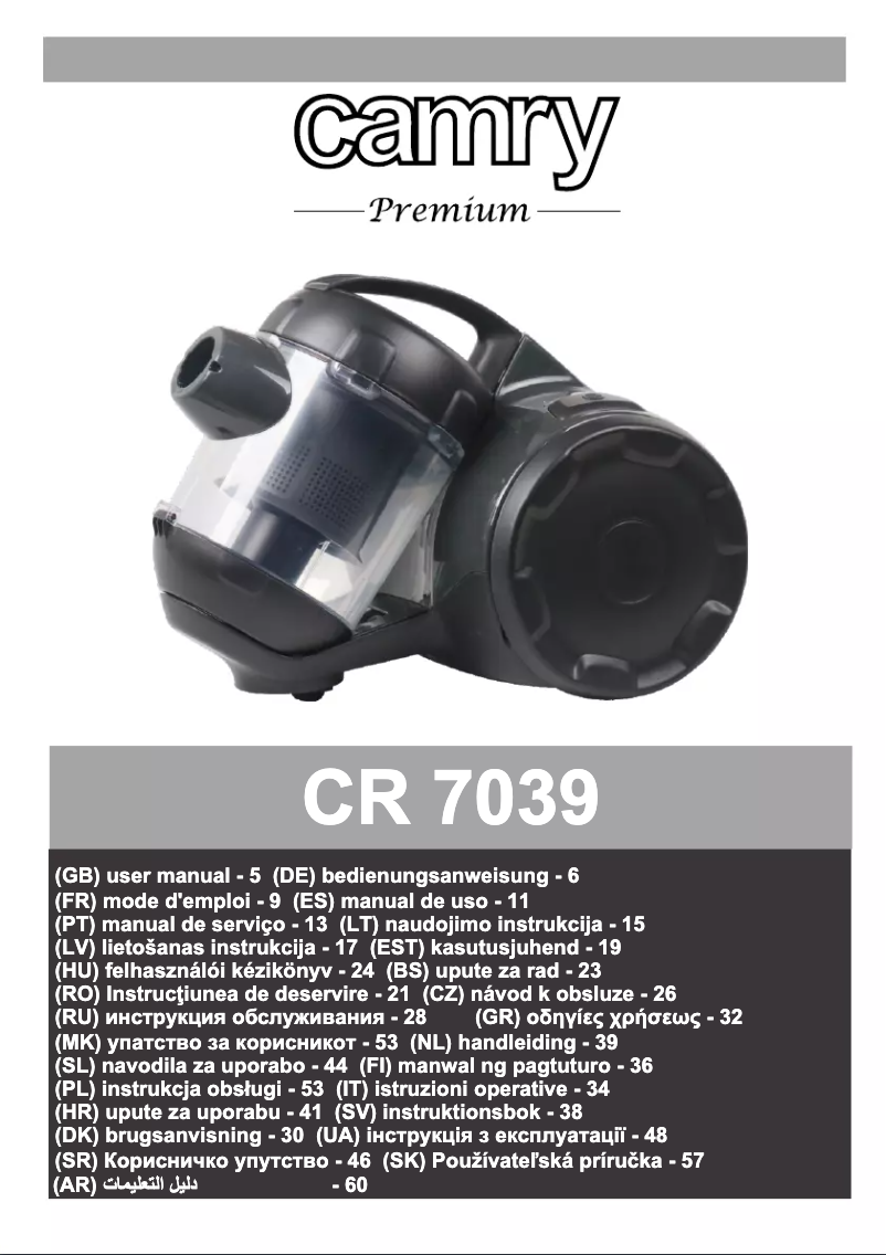 Page 1 de la notice Manuel utilisateur Camry CR 7039