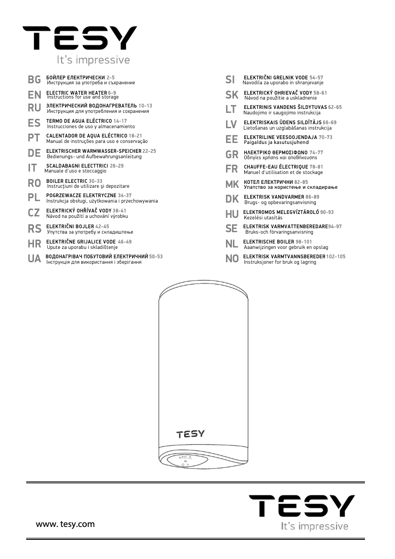 Page 1 de la notice Manuel utilisateur Tesy ModEco Cloud 50