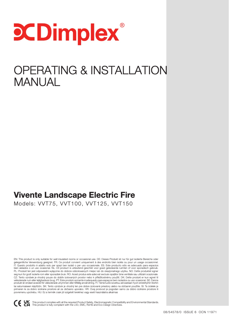 Page n°1 - Manuel utilisateur Dimplex VVT100