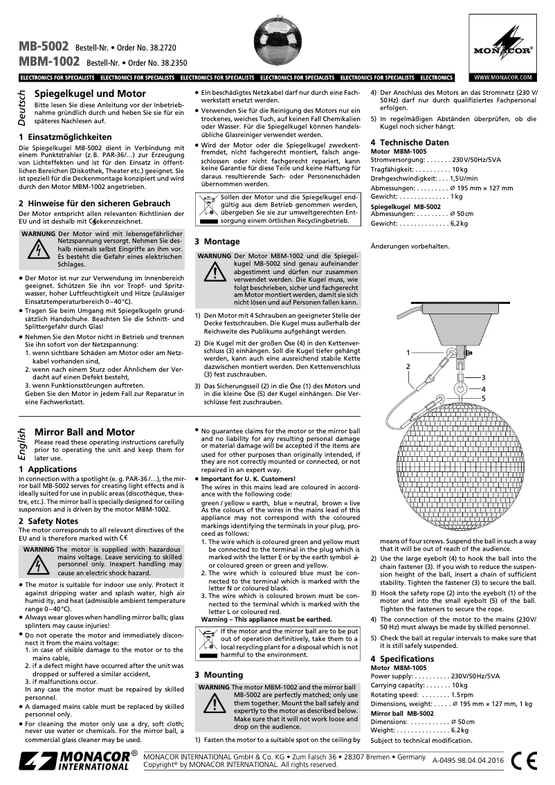 Image de la première page du manuel de l'appareil MB-5002