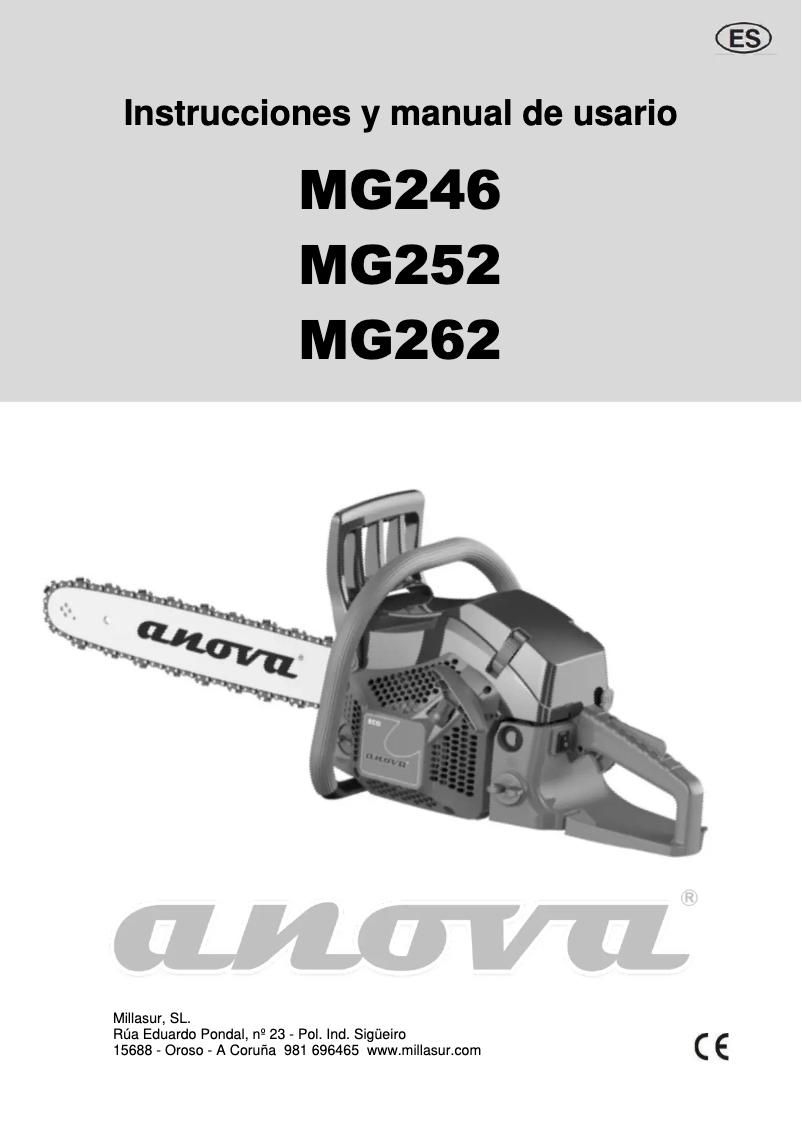 Página 1 del manual Manual de usuario Anova MG262