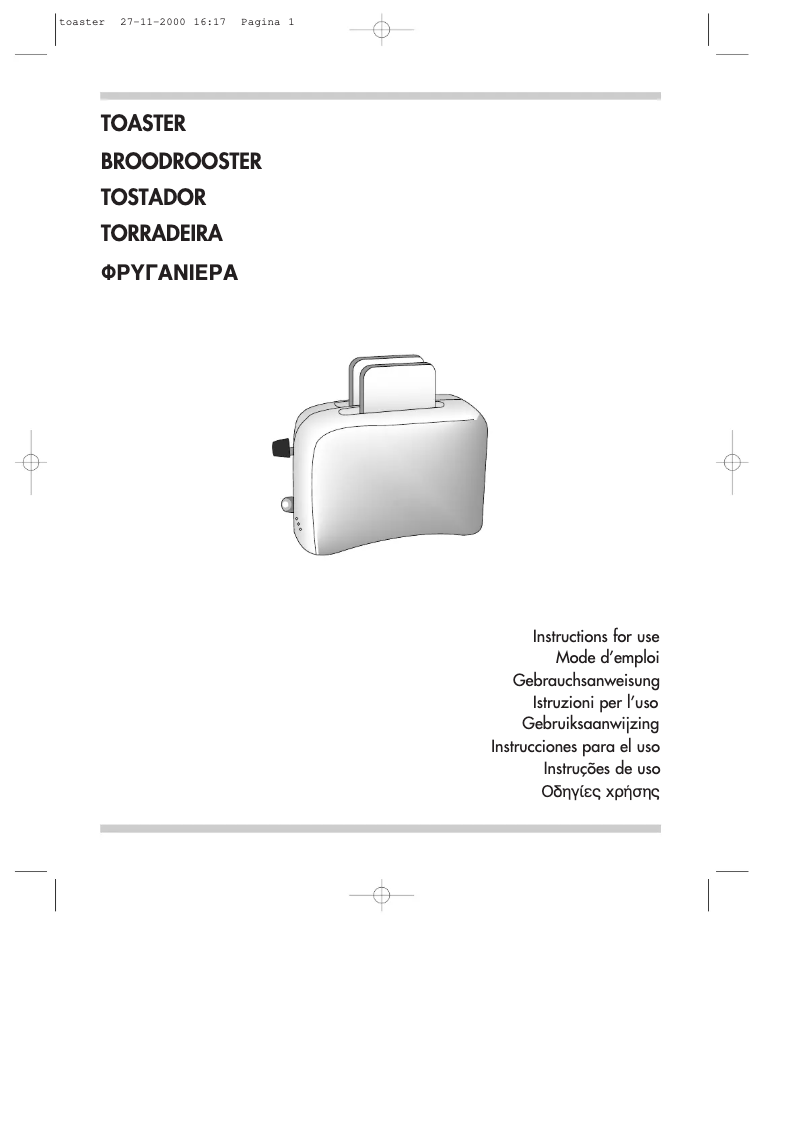 Image de la première page du manuel de l'appareil Argento Flora CT04.GR