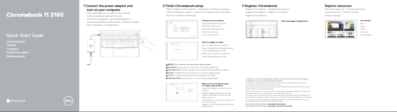 Page 1 de la notice Manuel utilisateur Dell Chromebook 3180