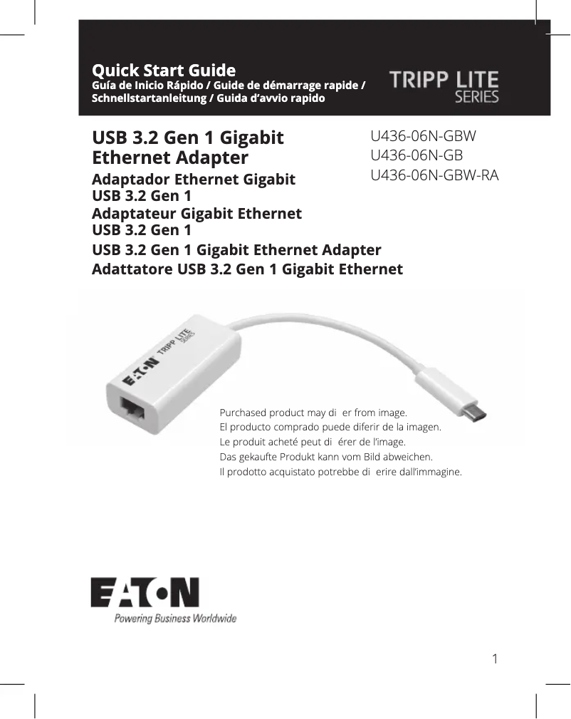 Page n°1 - Manuel utilisateur Tripp Lite U436-06N-GBW