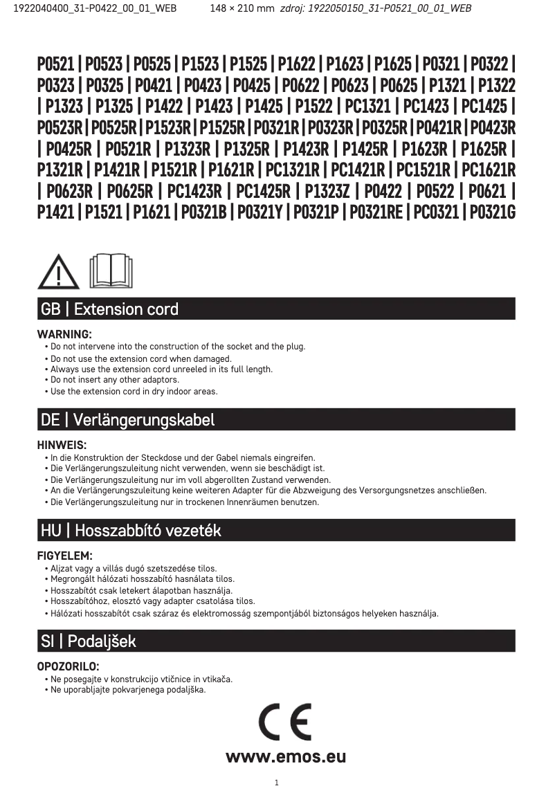 Image de la première page du manuel de l'appareil P0422