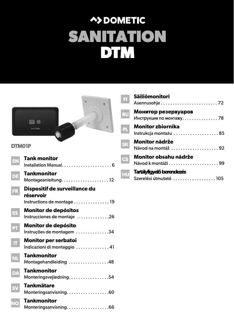 Page 1 de la notice Manuel utilisateur Dometic DTM01P
