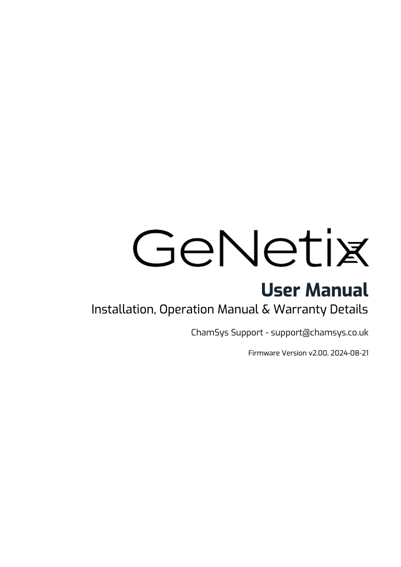 Image de la première page du manuel de l'appareil GeNetix GS8