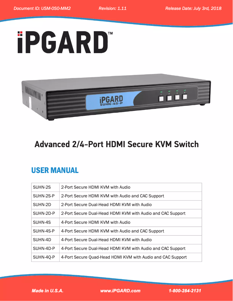 Página 1 del manual Manual de usuario iPGARD SUHN-4S