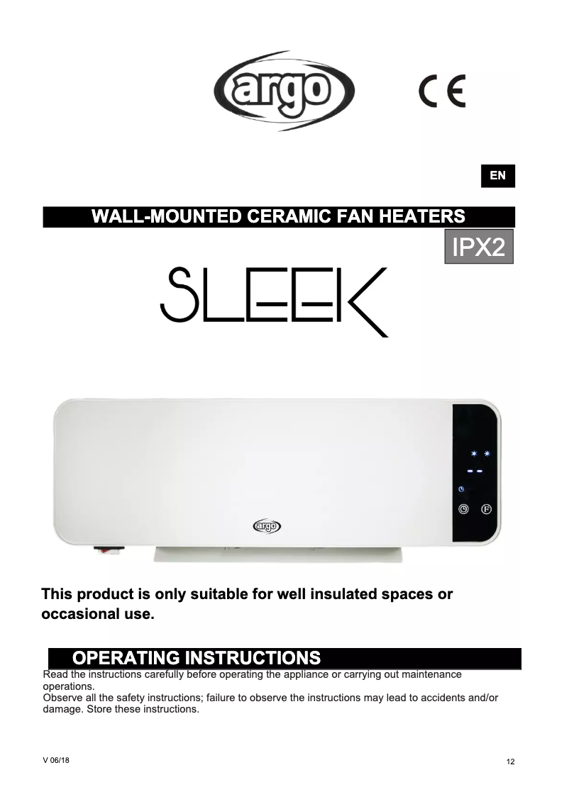 Page 1 de la notice Manuel utilisateur ARGO Sleek