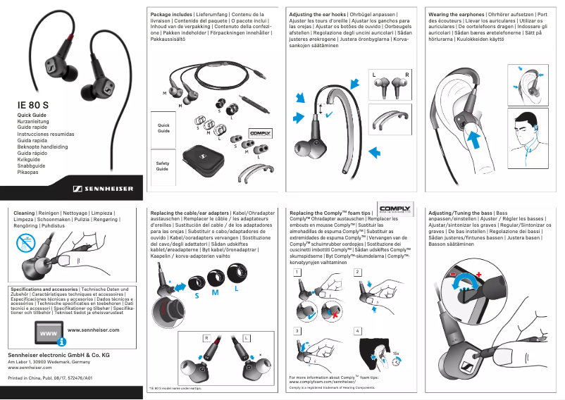 Page 1 de la notice Manuel utilisateur Sennheiser IE 80 S