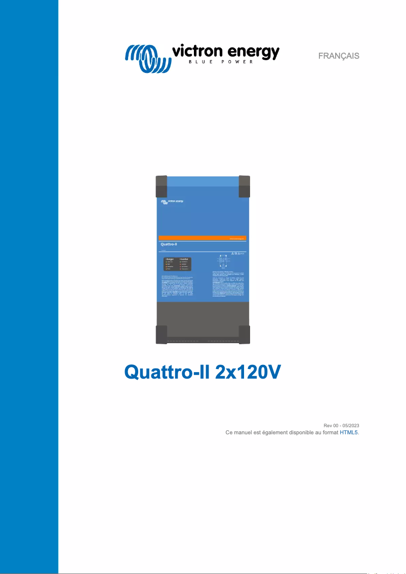 Page 1 de la notice Manuel utilisateur Victron Energy Quattro-II