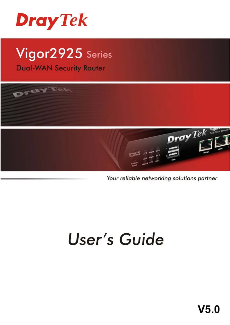 Image de la première page du manuel de l'appareil Vigor 2925L