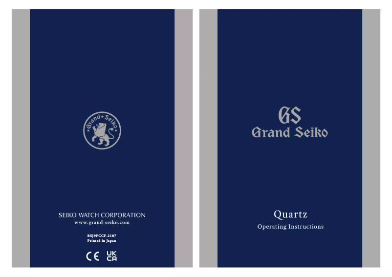 Page n°1 - Manuel utilisateur Grand Seiko 9F61