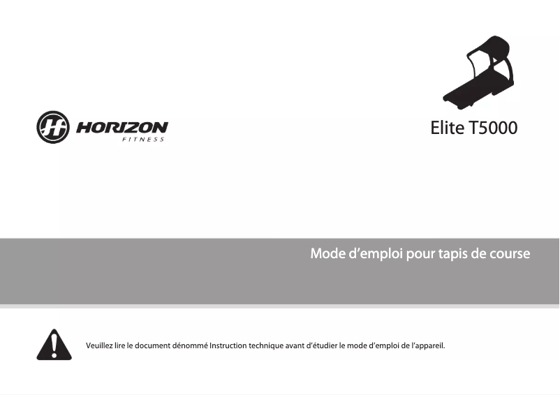 Image de la première page du manuel de l'appareil Elite T5000