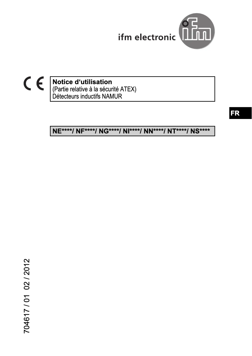 Page 1 de la notice Manuel utilisateur IFM NF5029