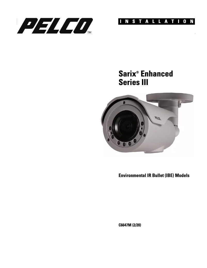 Page n°1 - Manuel utilisateur Pelco Sarix Enhanced IBE332-1ER
