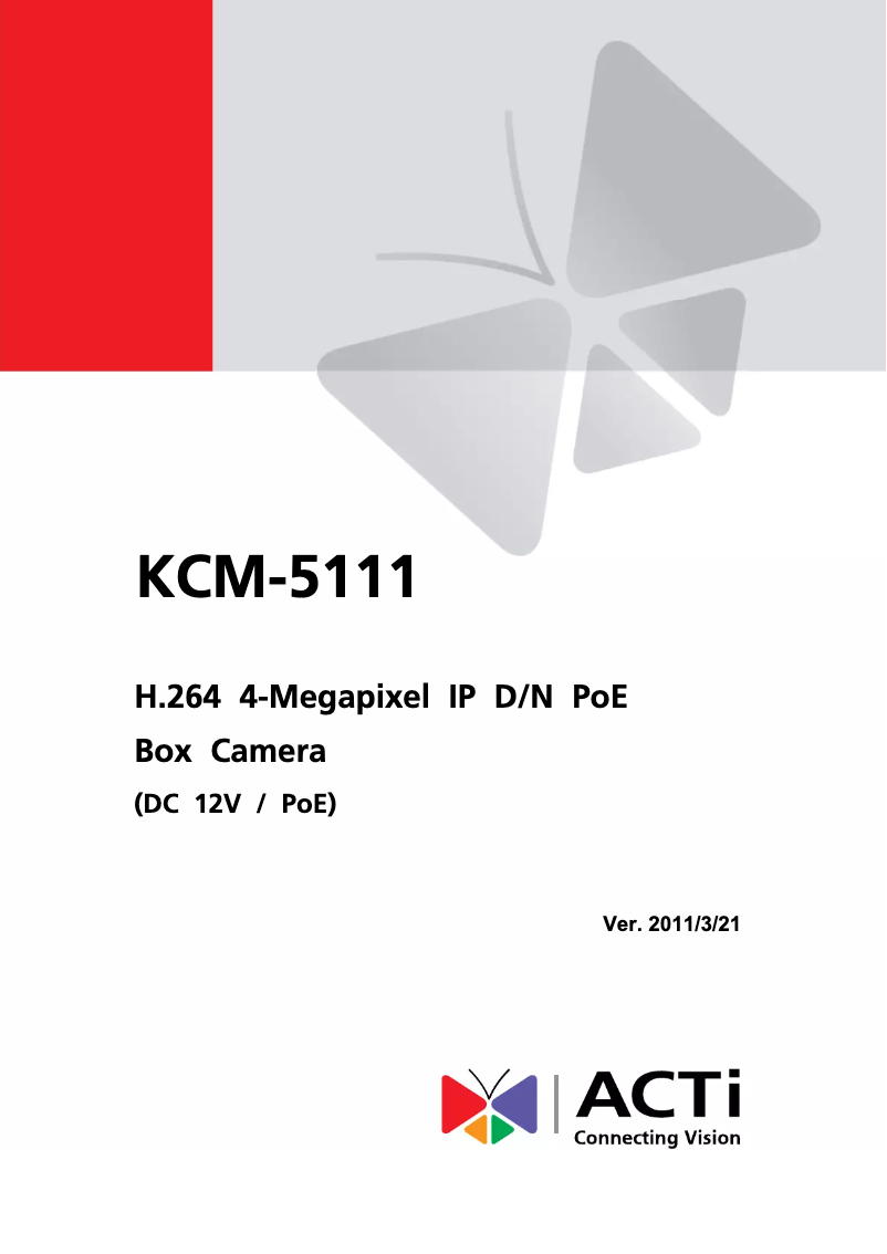 Page n°1 - Manuel utilisateur ACTi KCM-5111