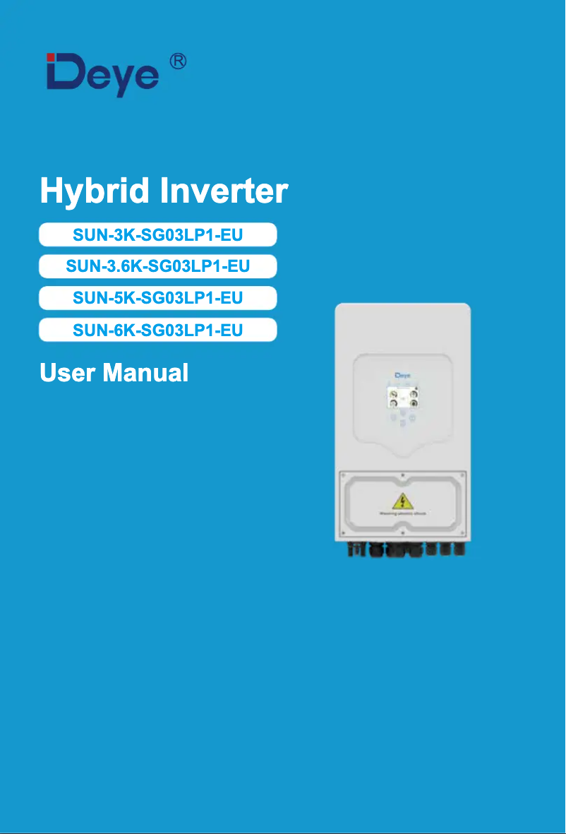 Page 1 de la notice Manuel utilisateur Deye SUN-5K-SG03LP1-EU