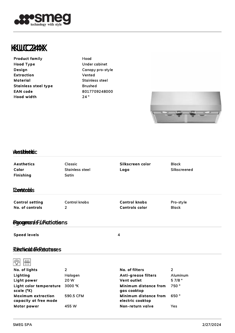 Image de la première page du manuel de l'appareil KUC24X