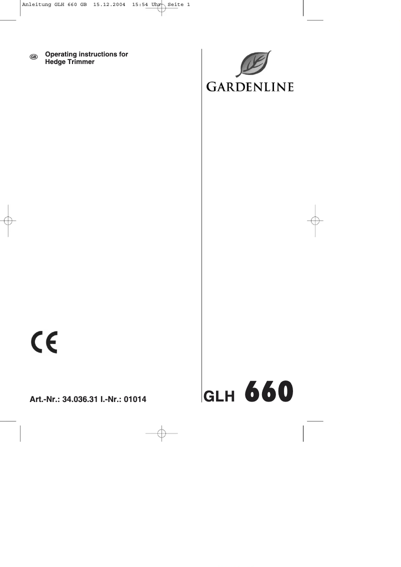 Página 1 del manual Manual de usuario Gardenline GLH 660