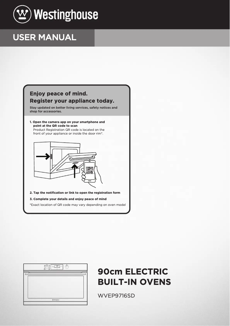 Page 1 de la notice Manuel utilisateur Westinghouse WVEP9716SD