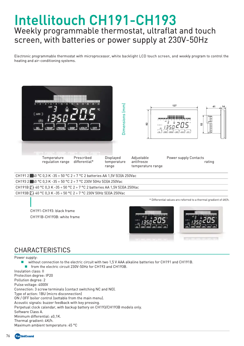 Image de la première page du manuel de l'appareil Intellitouch CH191