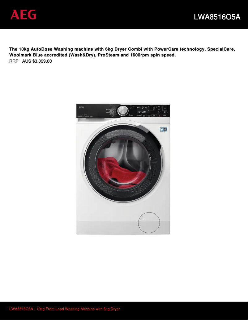 Image de la première page du manuel de l'appareil LWA8516O5A