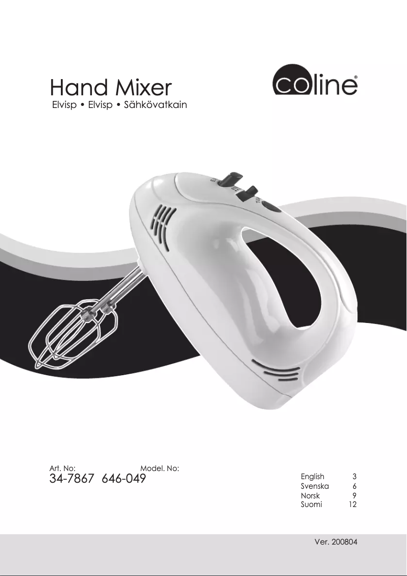 Page 1 de la notice Manuel utilisateur Coline 646-049