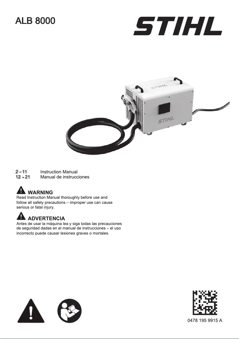 Page 1 de la notice Manuel utilisateur Stihl ALB 8000